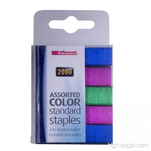 Officemate Color Standard Staples 2000 in Pack Assorted Colors (91937) - B007Y17UI8