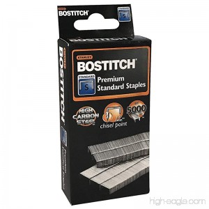 Stanley Bostitch Premium Standard Staples 1/4 (6mm) High Carbon Steel Chisel Point 5 000 Per Box (SBS191/4CPR) - B0742NKY6Y