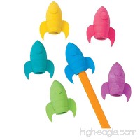 Fun Express Rocket Ship Eraser Pencil Toppers (With Sticky Notes) - B07DN6MW8T