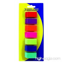 Neon Variety Color Beveled Eraser Set - 7-Count. (7 Pack) - B01M254VJF