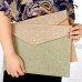 1 PC Envelope Folder with Button Wear-Resisting Felt File Organizer File Storage Bag for Office Home School Size Large Size (Yellow-Brown) - B07F9P9HBD