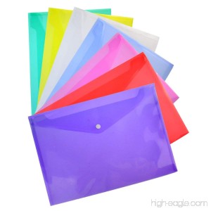 35 Packs Transparent Poly Envelope Bantoye A4 Document Folder with Snap Button Closure 7 Assorted Colors - B07F17YTJS