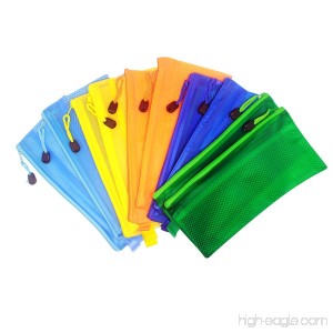 Betan 10 x 4-1/3 inches Waterproof Plastic Double Layer Zipper File Bags Invoice pouches Bill Bag Pencil Pouch Pen Bag (10pcs 5 Color) - B075YNBBSR