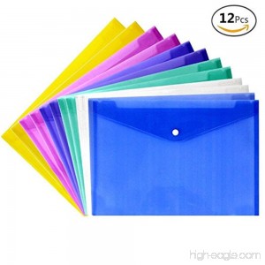 file folders-ranslucent Premium Poly Envelope with Button Closure Premium Quality Poly Envelope US LETTER/A4 size Set of 12 in 6 assorted Colors Purple Green Pink White Blue Orange - B0761S81LR