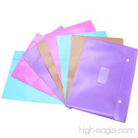 HUELE PP Water Resistant File Holder Filing Envelope with Snap Button A4 Size Plastic Booklet Document File  Set of 8 - B07C2M54XB