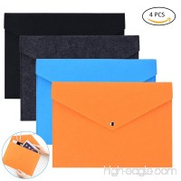 YoungRich 4 PCS Felt File Folder A4 Size Document Envelope File Bags with Snap Button 4 Assorted Colors Shockproof Anti-wear Anti-deformation for Storing Files Phones Pens Home Office School 2433cm - B07D27V7RJ
