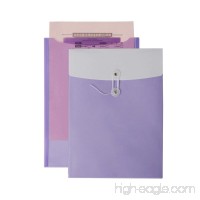 Zhi Jin 8Pcs A4 String Tie Folder Project Pockets File Organizer Envelopes Expandable Gusset Set for Office School Violet - B075CGD1CB