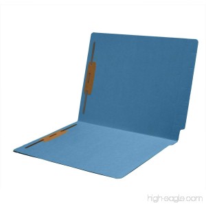 11 pt Color Folders Full Cut 2-Ply End Tab Letter Size Fasteners Pos #1 & #3 Blue (Box of 50) - B00N11F9NI