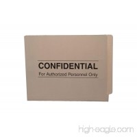11 pt Manila Folders  Full Cut 2-Ply End Tab  Letter Size  Fastener Pos #1 & #3  "Confidential" Printed (Box of 50) - B00LG6NQDK