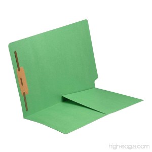 14 pt Green Folders Full Cut End Tab Letter Size 1/2 Pocket Inside Front Fastener Pos #1 (Box of 50) - B00VMLUO0W