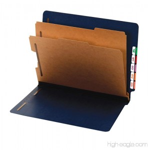 Globe-Weis End Tab Classification Folders 2 Dividers 2-Inch Embedded Fasteners Letter Size Dark Blue 10 Folders Per Box (23784GW) - B0072DLRB4