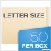 Pendaflex Manila End-Tab Fastener Folders Letter Size 2 Fasteners Manila Straight Cut 50/BX (H10U13) - B0006HXE8C