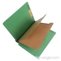 SJ Paper S60431 Match 25 pt Pressboard Classification Folders  Full Cut End Tab  Letter Size  2 Dividers  Green (Box of 15) - B00IRJ2Q7G