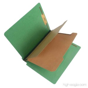 SJ Paper S60431 Match 25 pt Pressboard Classification Folders Full Cut End Tab Letter Size 2 Dividers Green (Box of 15) - B00IRJ2Q7G