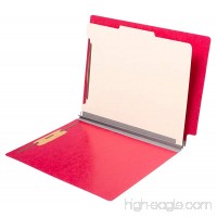 TAB Pressboard Classification Folder - End Tab  1 Divider  4 Fasteners  2" Expansion  Letter Size - Executive Red  10/Box - B07CYWVM49