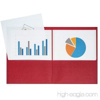 Blue Summit Supplies 25 Two Pocket Folders  Designed for Office and Classroom Use  Red  25 PACK  Colored 2 Pocket Folders - B078KJ2ZNM