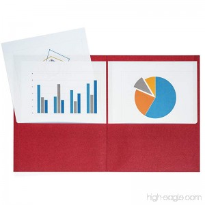Blue Summit Supplies 25 Two Pocket Folders Designed for Office and Classroom Use Red 25 PACK Colored 2 Pocket Folders - B078KJ2ZNM