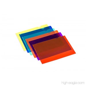 Lightahead LA-7555 Clear document Folder A4 size Set of 12 in 6 assorted Colors Blue Green Orange Yellow Purple Maroon - B00LQZE5C2