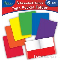 New Generation - 2 Pocket Folder/Portfolio Letter Size 11.5 x 9.2 Inches Heavyweight Paper Folder - Glossy finish Assorted 6 primary Fashion colors. (6 PACK) - B01KM6B4RY