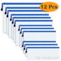 Selizo 12 Pcs Plastic Zip File Paper Document Folder Bags Storage Pouch with Assorted Sizes - B07717QNZH