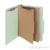 Smead Pressboard Classification File Folder with SafeSHIELD Fasteners  2 Dividers  2" Expansion  Letter Size  Gray/Green  10 per Box (14076) - B00006IF2A