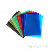 STEMSFX Clear Plastic Paper Jacket Sleeve Folders for Letter Size Papers – Pack of 12 (Assorted colors) - B01AWIQ5I0