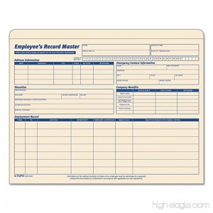 TOPS 3280 Employee Record Master File Jacket 9 1/2 x 11 3/4 10 Point Manila (Pack of 20) - B000083E4R