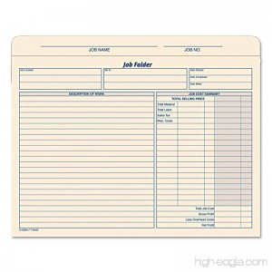 TOPS Job Folder File Jackets 11.75 x 9.5 Inches Manila 20-Pack (3440) - B0006HWN4S