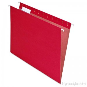 Pendaflex PFX74511 EarthWise by 100% Recycled Hanging Folders Letter Size 1/5 Cut Red 25 per Box - B0002LD23E