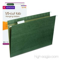 Smead Hanging File Folder  1/5-Cut Adjustable Tab  Legal Size  Standard Green  25 per Box (64155) - B00006IF4P