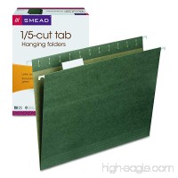 Smead Hanging File Folder with Tab  1/5-Cut Adjustable Tab  Letter Size  Standard Green  25 per Box (64055) - B00006IF4D