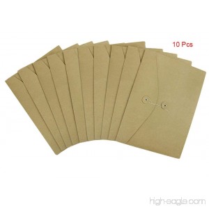 10 Pcs A4 Size Kraft Paper Project Envelope File Folder Bags Document Bills Storage Organizer Bag Case with Expandable Gusset Portfolio Organizer Sleeve Pocket With String Fastener Office Supplies - B07333DHNR