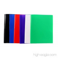 6-Pack Two Pocket Poly Portfolio with Prongs - Red  White  Green  Purple  Blue  Black - B075MQG15W