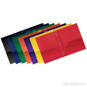 Better Office Products Poly 2 Pocket Folders with Prongs Heavyweight 36 Pieces Assorted Primary Colors - B073XW2J2G