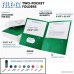 File-EZ Two-Pocket Folders Green 25-Pack Textured Paper Letter Size (EZ-32560) - B077BGS8CK