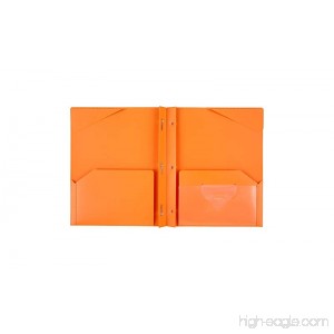 Five Star Plastic Folder with Prongs 2 Pockets (ORANGE) - B074BZ2RVX