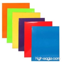 JAM PAPER Laminated Two Pocket Glossy Folders - Assorted Primary Colors - 6/pack - B00U7XXLV0