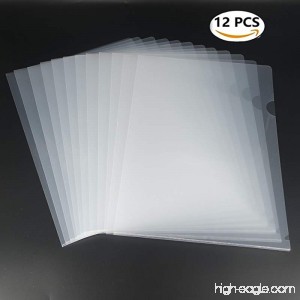 L-Type Plastic Folder Safe Project Pockets Transparent Clear Document Folder 12pcs for A4 paperPlastic Paper Jacket Sleeves in Assorted Project Folders - B073FFQ81B