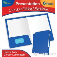 New Generation Presentation Folder/Portfolio  Heavy Duty Paper UV Glossy Laminated in a Display Box  2 Pocket  6 Folders  Blue - B01KKYE7LI
