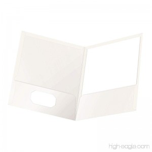 Oxford 51704EE Showfolio Laminated Twin Pocket Folders Letter Size White 25 per Box (51704) - B000DLBUV4
