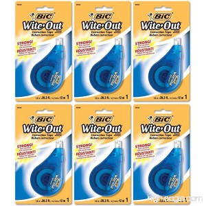 Bic Wite Out Correction Tape (Pack of 6) - B00PYNLG4C