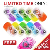 Fullmark 2018 Back To School Value Pack Model E Correction Tape  0.2" X 236 Inches each  10-pack + 1 FREE GLUE ROLLER worth $6.99 - B01ESLTK5W