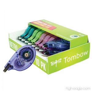 Tombow 68723 Mono Retro Correction Tape Assorted Colors 10-Pack - B0068I9R7U