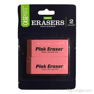 CASEMATE Smudge-Proof Pink Erasers 2 Count - B01I79A6GI