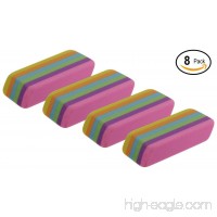 Emraw Assorted Color Rainbow Pencil Eraser Rubber - PVC & Latex Free  Safe for Fine Papers (8-Pack) - B07C54M5HQ