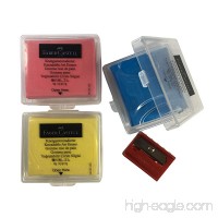 Faber-Castell Colored Kneaded Art Eraser Soft Durable Sketch Putty Rubber  Kneadable Rubber Eraser With Plastic Case in 3 Colors - Red  Yellow  Blue + 1 Sharpener (3 + 1) - B07C6DGGDP