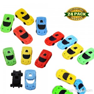 Pencil Eraser Race Car Eraser Pocket toy Party Favors Kids School Office Stationary Random Color 24 PCS - B06XWQGHQ4
