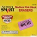 School Smart Latex Free Block Eraser 1 1/8 x 15/16 x 3/8- Inch Pink Box of 80 (000786) - B003U6MT8W