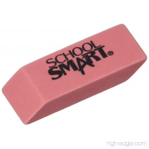 School Smart Smudge Free Latex Free Medium Beveled Erasers - Pack of 12 - Pink - B003U6SDN2