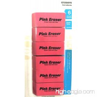 Walmart 86002 Eraser  Large  Pink  6 Count - B019WWDQ7A